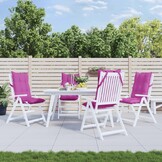 vidaXL Stoelkussens 4 st hoge rug oxford stof roze