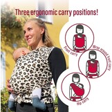 manduca Sling Babydraagdoek, elastische babydrager voor pasgeborenen vanaf de geboorte tot 15 kg, biologisch katoen, GOTS-gecertificeerd, AnimalPrint Leo