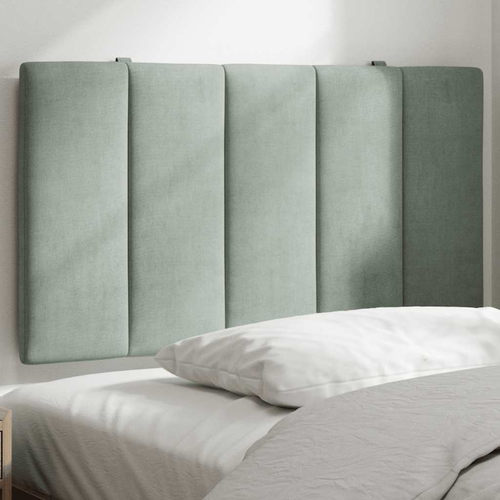 Hoofdbordkussen Velvet Lichtgrijs 90cm - 55% Korting!