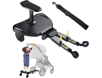 Vihir Universeel Meerijplankje met Zitje voor Kinderwagen - Geschikt voor kinderen van 2-6 jaar tot 25 kg