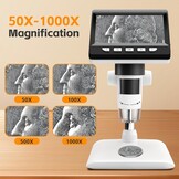 Digitale USB Microscoop 4,3 Inch LCD - 1000x Vergroting - Zwart/Wit