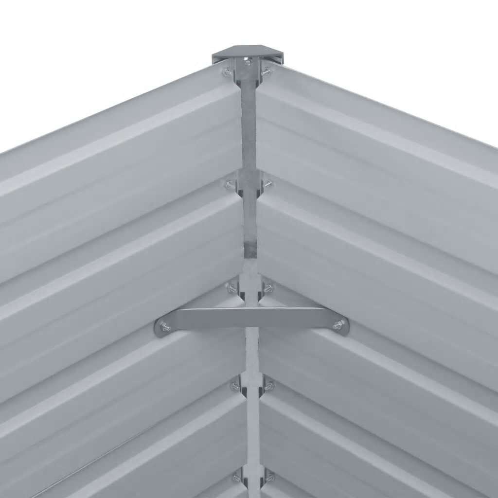 vidaXL Plantenbak verhoogd 320x40x45 cm gegalvaniseerd staal grijs