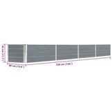 vidaXL Plantenbak verhoogd 320x40x45 cm gegalvaniseerd staal grijs