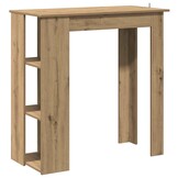 vidaXL Bartafel met schap 102x50x103,5cm bewerkt hout artisanaal eiken