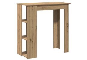 vidaXL Bartafel met Schap 102x50x103,5cm Bewerkt Hout Artisanaal Eiken - 34% Korting!