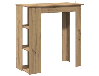 vidaXL Bartafel met schap 102x50x103,5cm bewerkt hout artisanaal eiken