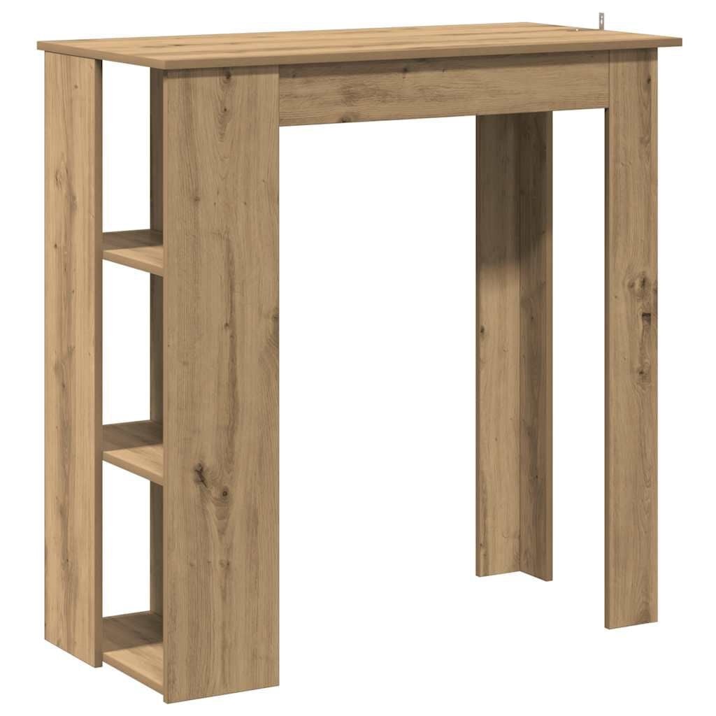 vidaXL Bartafel met schap 102x50x103,5cm bewerkt hout artisanaal eiken