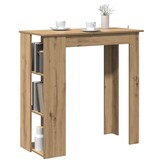 vidaXL Bartafel met schap 102x50x103,5cm bewerkt hout artisanaal eiken