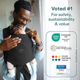 Koala Babycare Baby Sling Easy to Wear - Certified Ergonomic Support - Multi-Purpose Stretchy Baby Carrier Suitable up to 9 kg - Baby Wrap Carrier for Newborn - Black - Registered Design