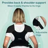 Koala Babycare Baby Sling Easy to Wear - Certified Ergonomic Support - Multi-Purpose Stretchy Baby Carrier Suitable up to 9 kg - Baby Wrap Carrier for Newborn - Black - Registered Design