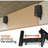 Pyle Universele Wandbeugel voor Speakers - Zwart - Set van 2 - Verstelbaar