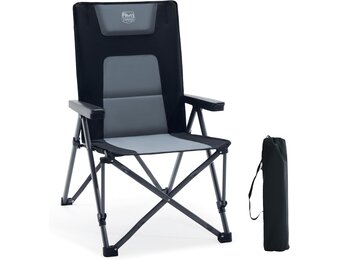 TIMBER RIDGE Opvouwbare campingstoelen voor volwassenen Oversized 260kg, Hoge rugleuning gewatteerde stoel met verstelbare 4-positie, Draagbare luxe caravanstoel ligstoel buiten picknick