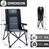 TIMBER RIDGE Opvouwbare campingstoelen voor volwassenen Oversized 260kg, Hoge rugleuning gewatteerde stoel met verstelbare 4-positie, Draagbare luxe caravanstoel ligstoel buiten picknick