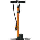 SKS GERMANY RENNCOMPRESSOR Stand pump, bicycle pump (air pump with metal tube and cast iron base, high-quality precision pressure gauge, hose connection of your choice, pressure max.: 16 bar, 230 psi), orange