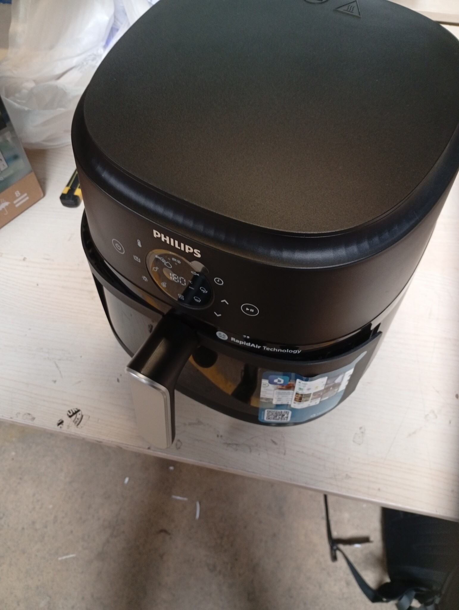 Philips NA231/00 Airfryer 1700W met 6,2 liter inhoud Zwart en Zilver