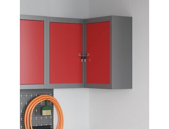 vidaXL Gereedschapskast met plank Rood en grijs 55 x 55 x 55 cm