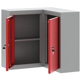 vidaXL Gereedschapskast met plank Rood en grijs 55 x 55 x 55 cm