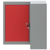 vidaXL Gereedschapskast met plank Rood en grijs 55 x 55 x 55 cm