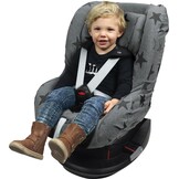 Dooky Seat Cover, Separate Headrest Cover Included, Universal Size, Fits Most Baby Car Seats with 5 Point Belts, 95 Percent Cotton and 5 Percent Lycra, Washable, Group 1+ yrs (9-18 kg), Grey Stars