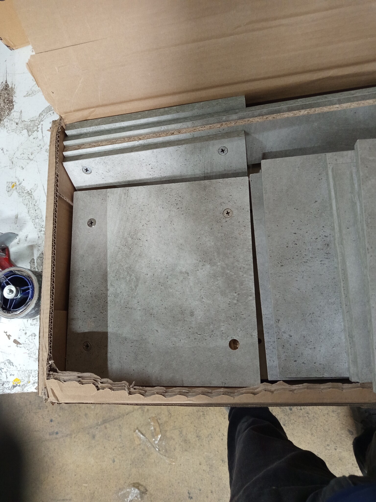 vidaXL Hangkast 80x31x60 cm bewerkt hout betongrijs