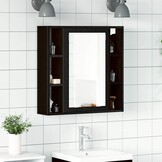 vidaXL Badkamerspiegelkast 60x16x60 cm spaanplaat zwart eikenkleurig