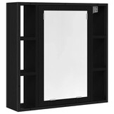 vidaXL Badkamerspiegelkast 60x16x60 cm spaanplaat zwart eikenkleurig