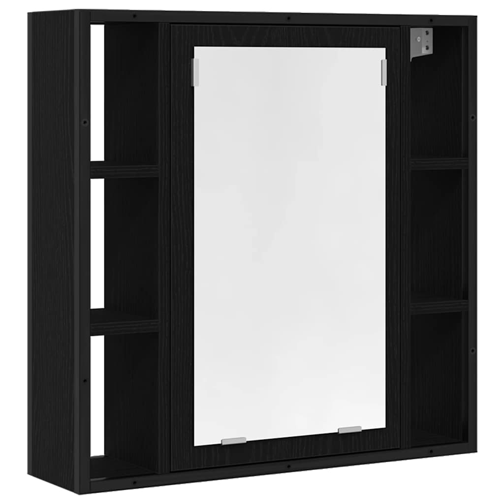 vidaXL Badkamerspiegelkast 60x16x60 cm spaanplaat zwart eikenkleurig