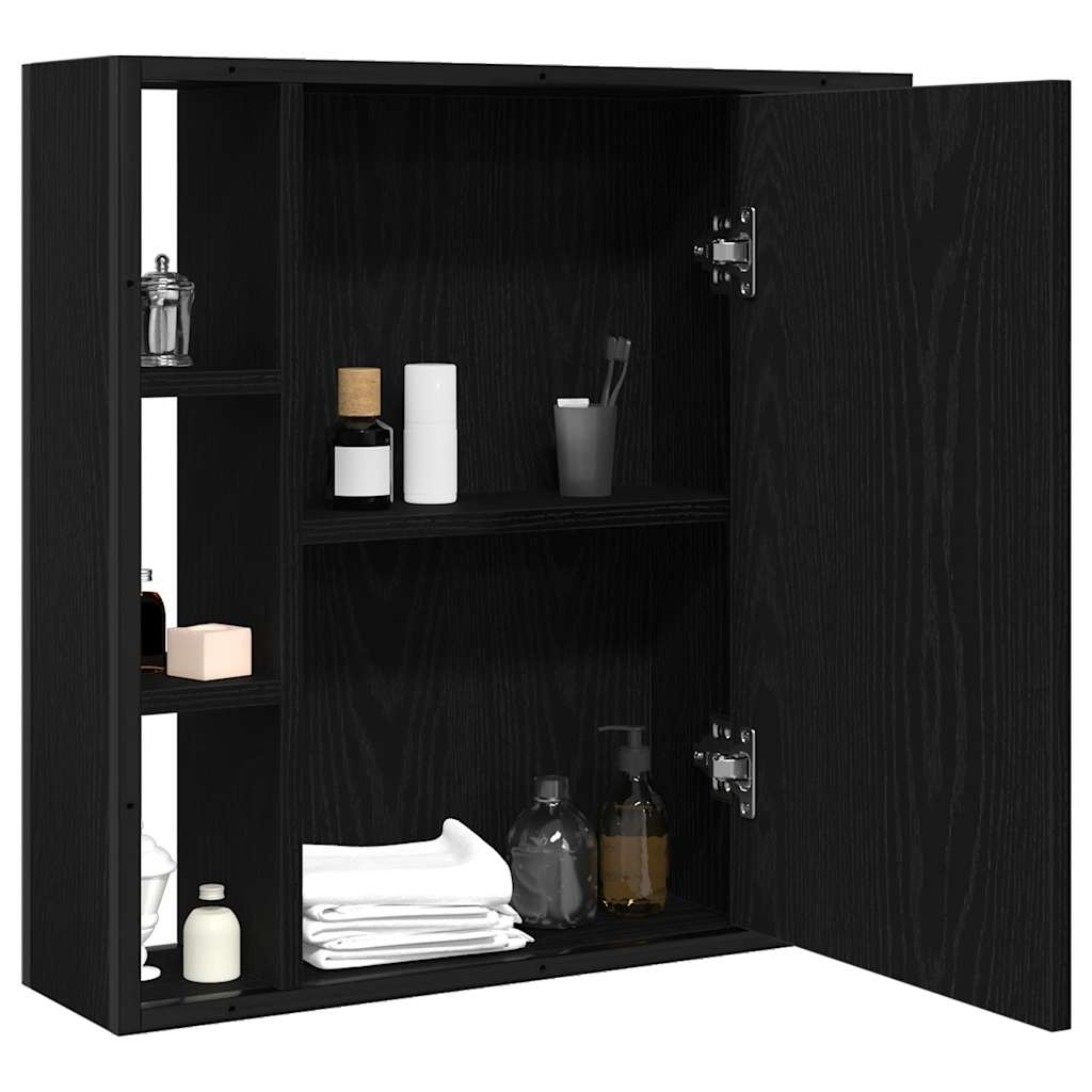 vidaXL Badkamerspiegelkast 60x16x60 cm spaanplaat zwart eikenkleurig
