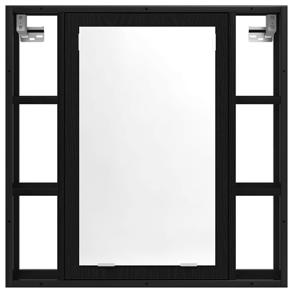 vidaXL Badkamerspiegelkast 60x16x60 cm spaanplaat zwart eikenkleurig