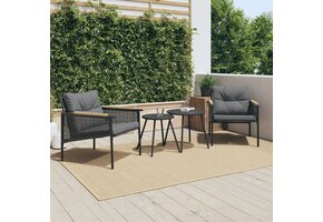 vidaXL 4-delige Balkonset Staal Zwart met Kussens - 35% Korting!