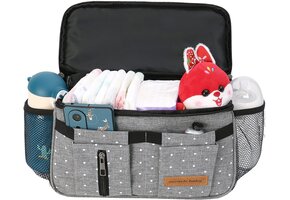 Kinderwagen Organizer Grijs met Stippen | 49% Korting