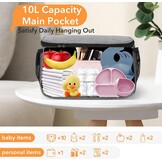 Miracle Baby Kinderwagen Organizer - 35 x 16 x 35 cm - Grijs met stippen