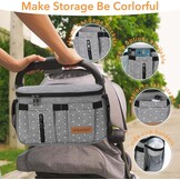 Miracle Baby Kinderwagen Organizer - 35 x 16 x 35 cm - Grijs met stippen