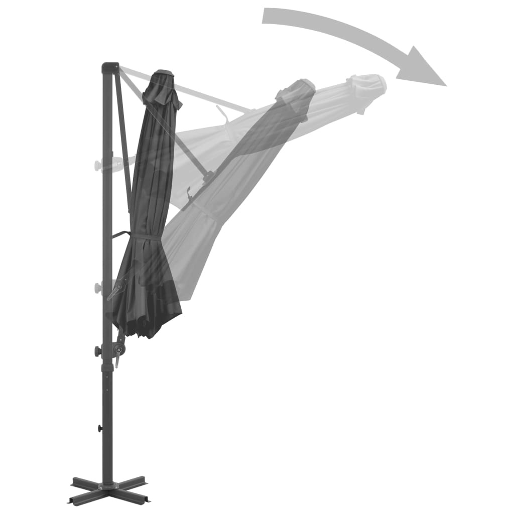 vidaXL Zweefparasol met aluminium paal 300 cm antracietkleurig