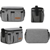 Miracle Baby Kinderwagen Organizer - 35 x 16 x 35 cm - Grijs met stippen