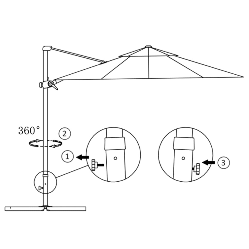 vidaXL Zweefparasol met aluminium paal 300 cm antracietkleurig