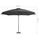 vidaXL Zweefparasol met aluminium paal 300 cm antracietkleurig