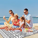 Grote Waterdichte Picknickdeken 200x200cm - Zwart Wit