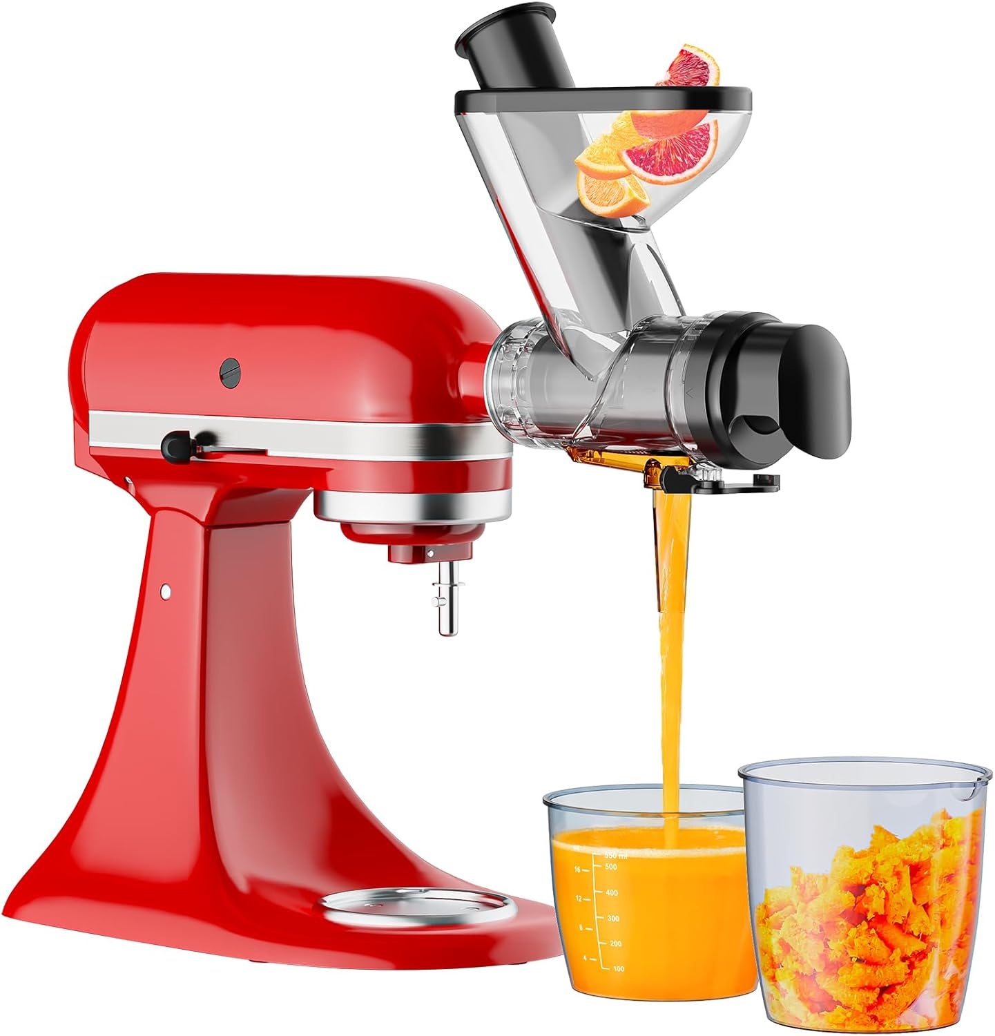 Masticating Juicer opzetstuk voor KitchenAid blender, slow juicer opzetstuk, koude pers sapcentrifuge machine met dubbele mond feed chute voor KitchenAid mixer-opzetstukken van Cofun