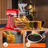 Masticating Juicer opzetstuk voor KitchenAid blender, slow juicer opzetstuk, koude pers sapcentrifuge machine met dubbele mond feed chute voor KitchenAid mixer-opzetstukken van Cofun