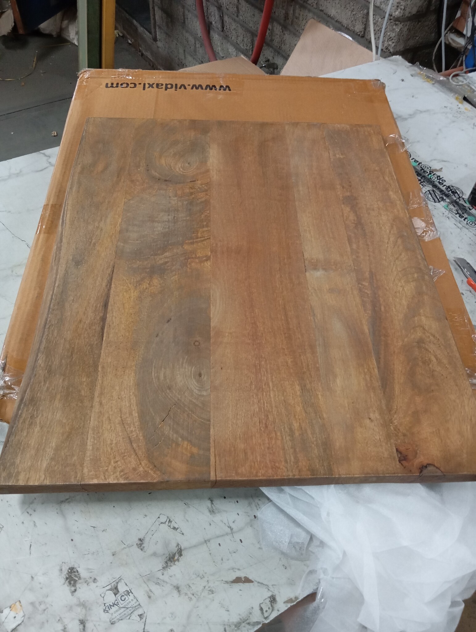 vidaXL Tafelblad met natuurlijke rand 70x60x2,5 cm massief mangohout