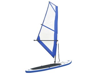 vidaXL Stand-up paddleboard opblaasbaar met zeilset blauw en wit
