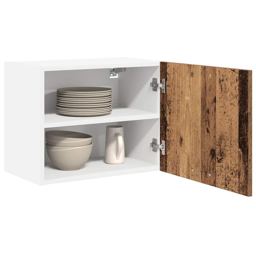 vidaXL Hangkast Riga Oude Hout en Wit 50 x 31 x 40 cm Bewerkt hout