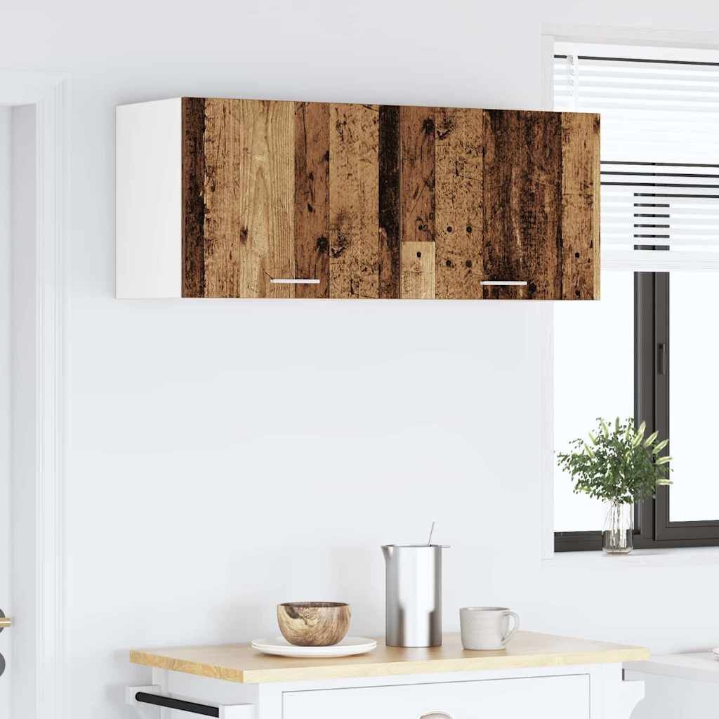 vidaXL Hangkast Riga Oude Hout en Wit 50 x 31 x 40 cm Bewerkt hout