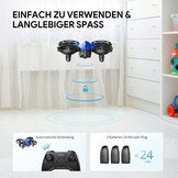 Tomzon A24 Mini Drohne voor Kinderen - Blauw - 9,2 x 8 x 3 cm - 24 minuten vliegtijd