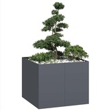 vidaXL Plantenbak 100x100x80 cm staal antracietkleurig