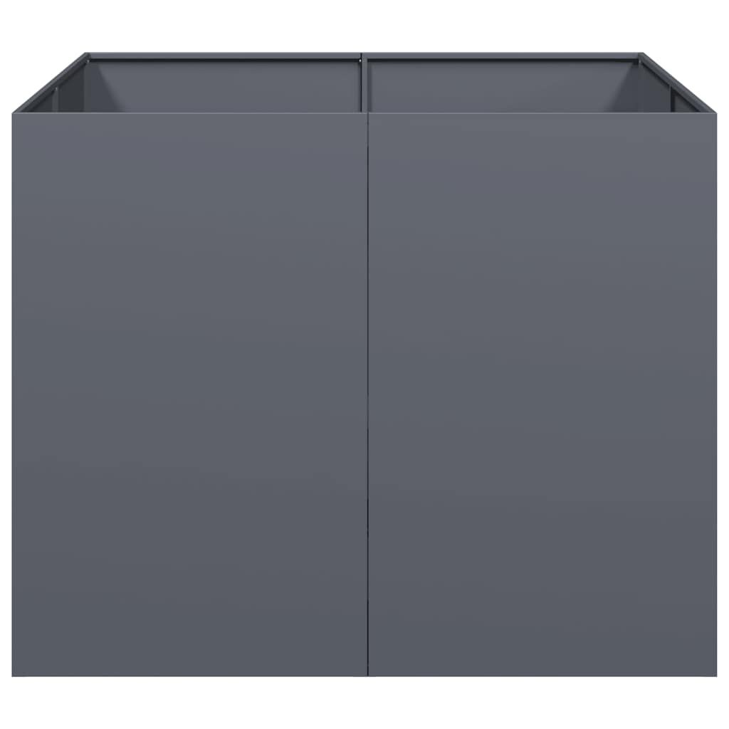 vidaXL Plantenbak 100x100x80 cm staal antracietkleurig