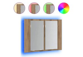 LED Spiegelkast 60x12x45 cm Bewerkt Hout - 34% Korting