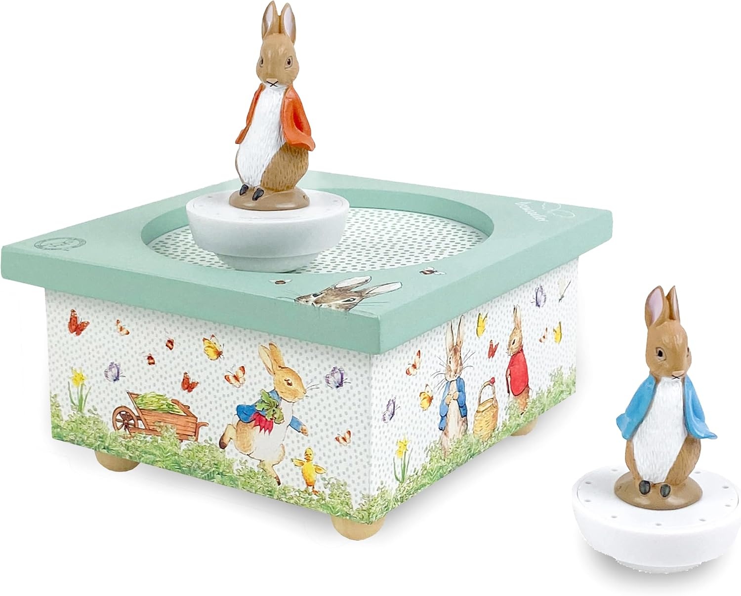 Trousselier Peter Rabbit Dansende Muziekdoos - Groen - 11,5 x 8,5 x 11,5 cm