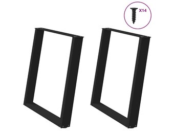 vidaXL Eettafelpoten 2 st U-vormig 70x(72-73) cm staal zwart